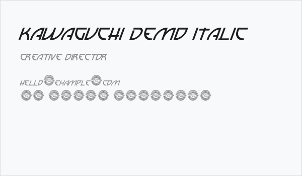 Kawaguchi Demo Italic Business Card