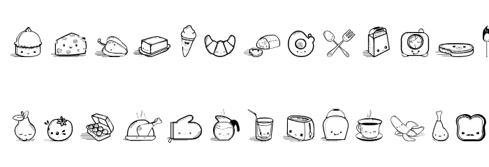Kawaii Food II Font LOWERCASE