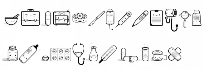 Kawaii Medical Schriftart Groß