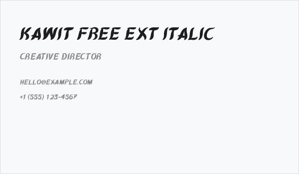 Kawit Free Ext Italic Business Card
