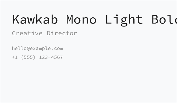 Kawkab Mono Light Bold Business Card