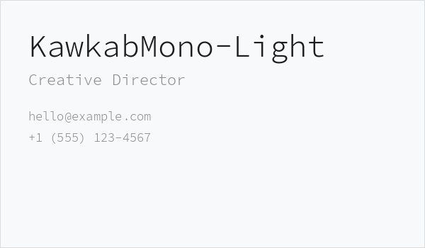 KawkabMono-Light Business Card