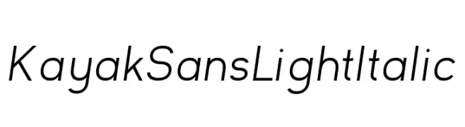 Kayak Sans Light Italic  font caratteri gratis