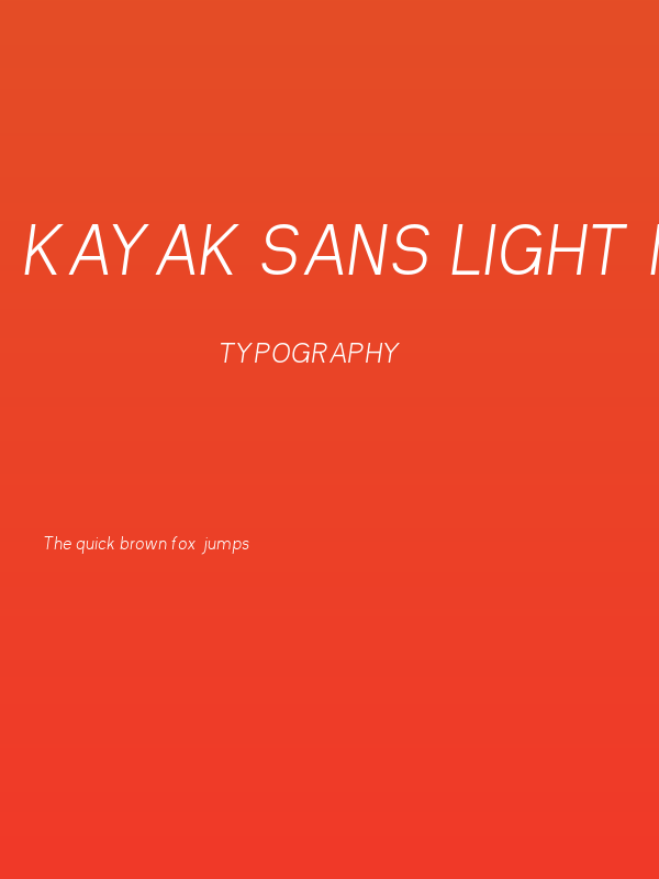 Kayak Sans Light Italic Poster