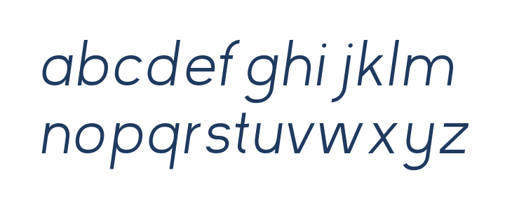 Kayak Sans Light Italic Lowercase