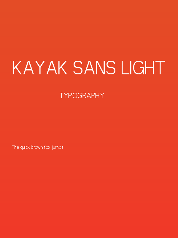 Kayak Sans Light Poster