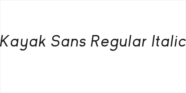 Kayak Sans Regular Italic Logo