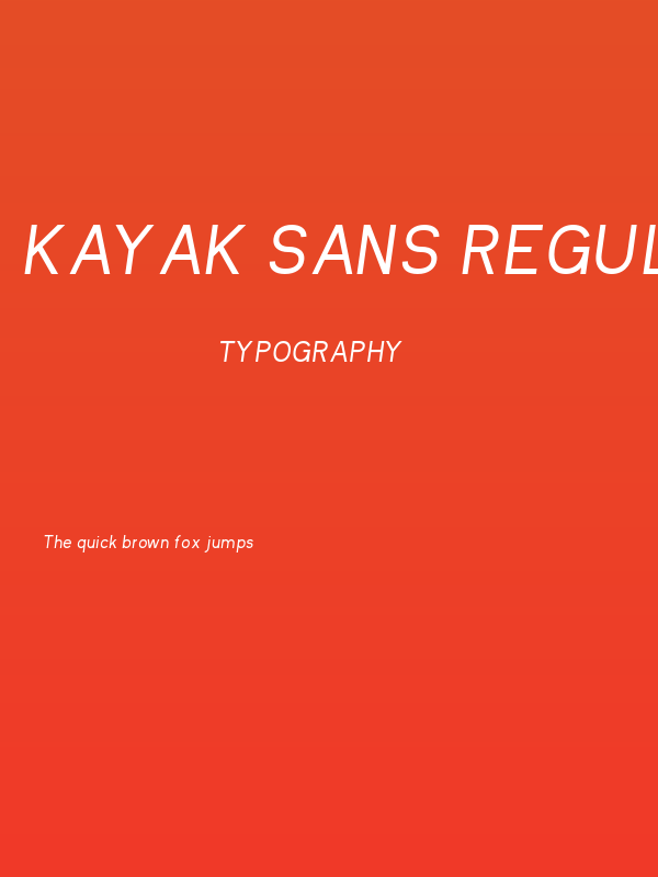 Kayak Sans Regular Italic Poster