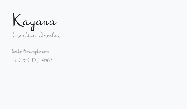 Kayana Business Card