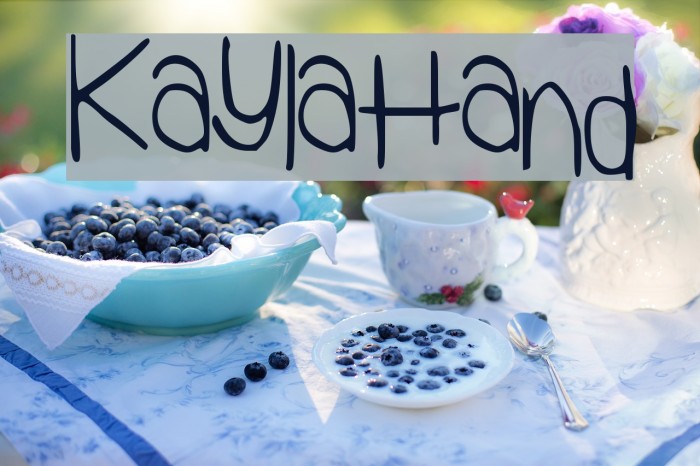 KaylaHand Font examples