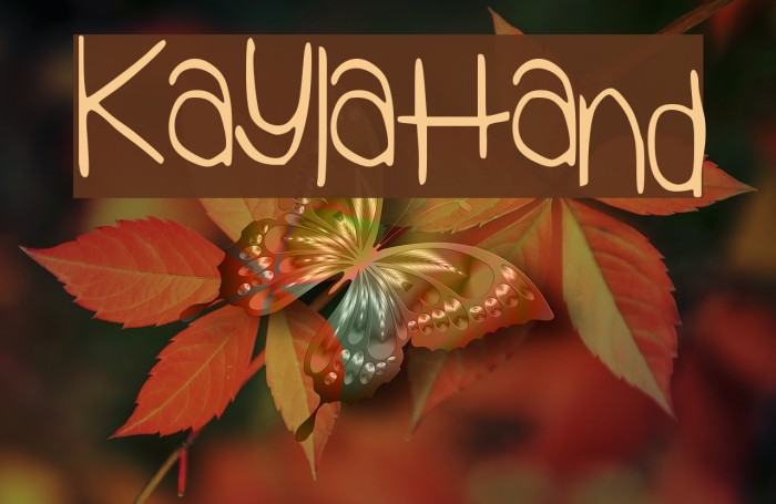 KaylaHand Font examples