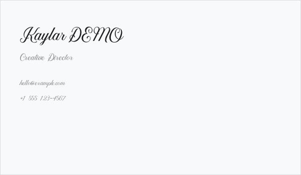 KaylarDEMO Business Card