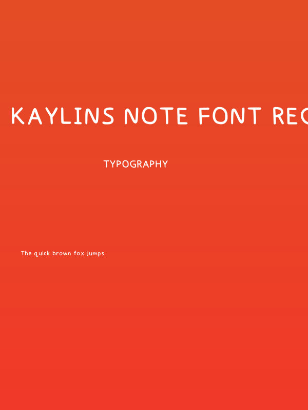 Kaylins Note Font Regular Poster