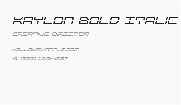 Kaylon Bold Italic Business Card