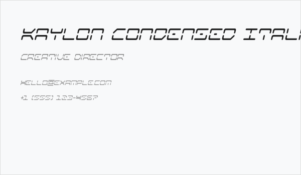 Kaylon Condensed Italic Business Card