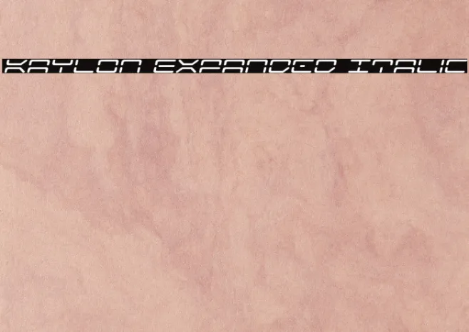 Kaylon Expanded Italic Example 2