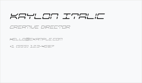 Kaylon Italic Business Card