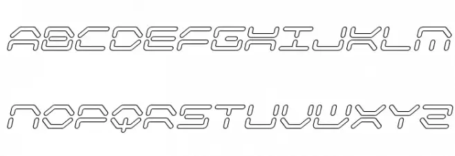 Kaylon Outline Italic Font UPPERCASE