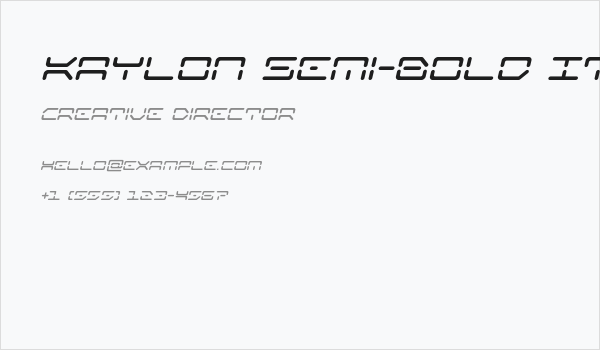 Kaylon Semi-Bold Italic Business Card