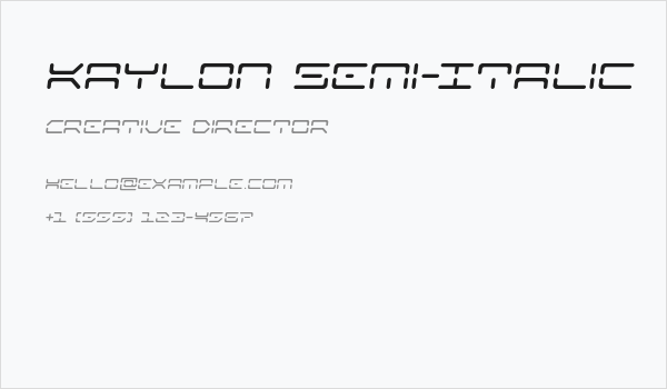Kaylon Semi-Italic Business Card