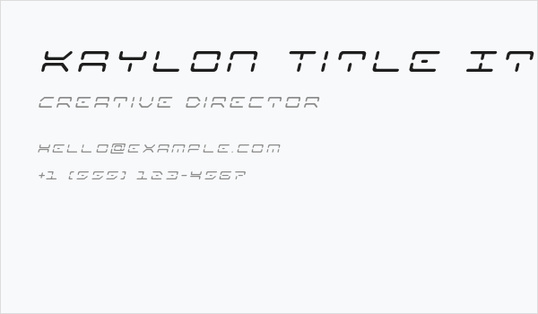Kaylon Title Italic Business Card