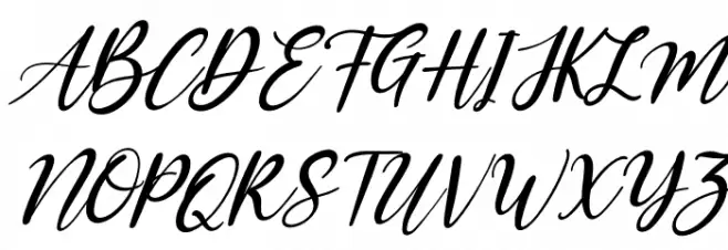 Kayonna Italic फ़ॉन्ट अपरकेस
