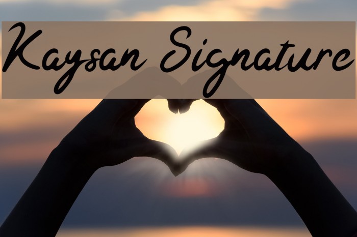 Kaysan Signature Font examples