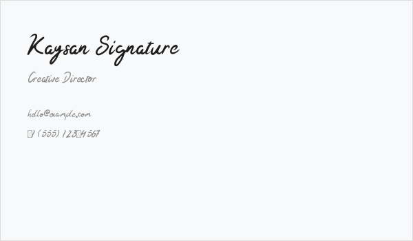 Kaysan Signature Business Card
