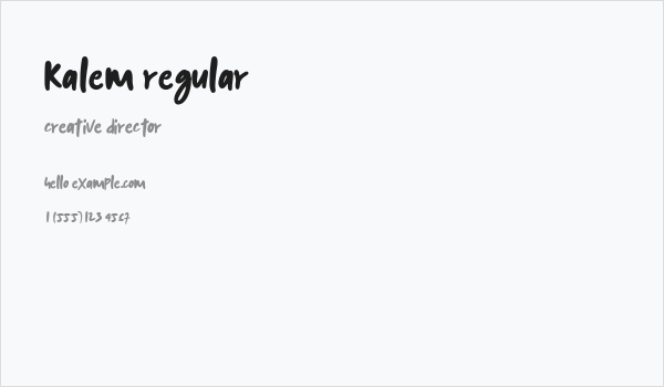 kalem-Regular Business Card