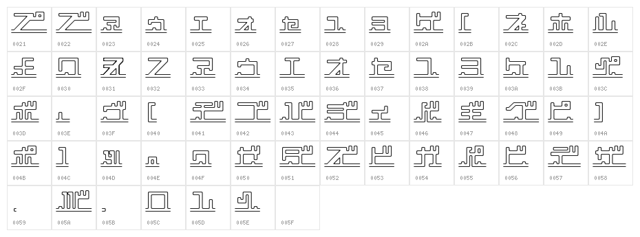 katakana,pipe Character Map