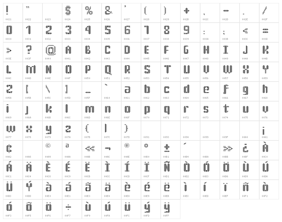katrün30 Character Map