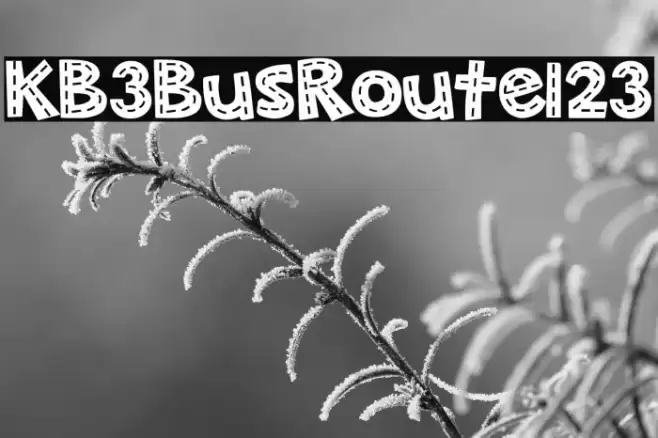 KB3BusRoute123 Font examples