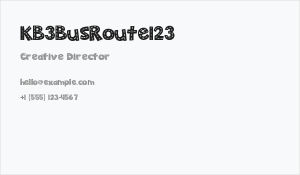 KB3BusRoute123 Business Card
