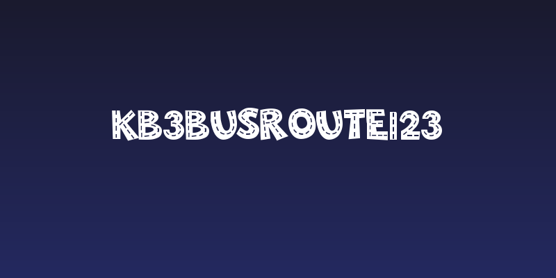 KB3BusRoute123 Social Header