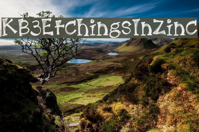 KB3EtchingsInZinc Font examples