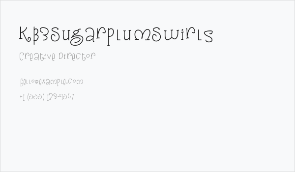 KB3SugarplumSwirls Business Card