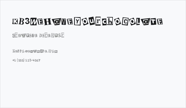 KB3WeHaveYourChocolate Business Card