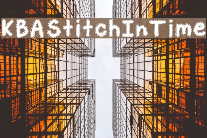 KBAStitchInTime Font examples