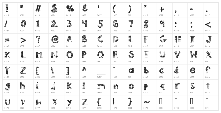 KBAllAboard Character Map