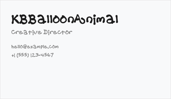 KBBalloonAnimal Business Card