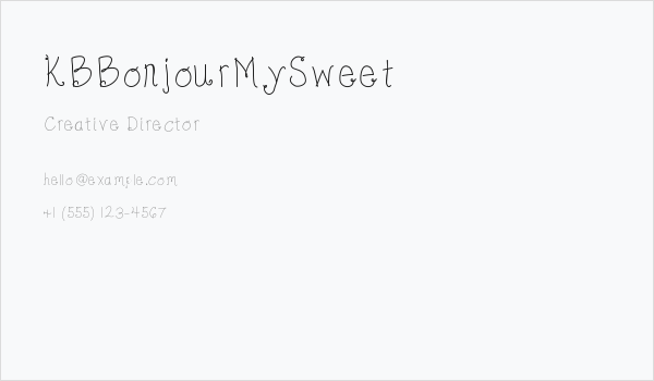 KBBonjourMySweet Business Card