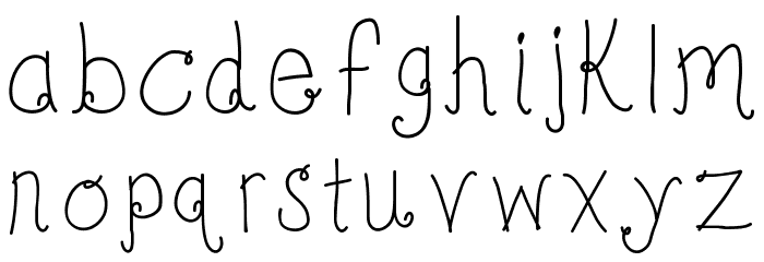 KBBonjourMySweet Font LOWERCASE