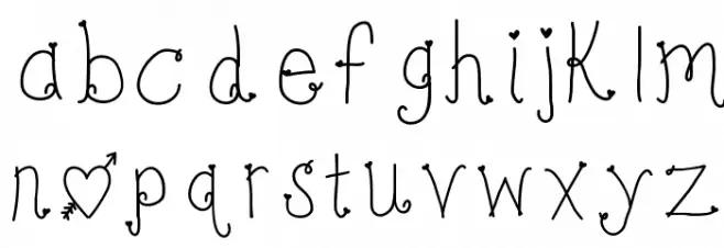 KBBonjourSweetheart Caratteri MINUSCOLO