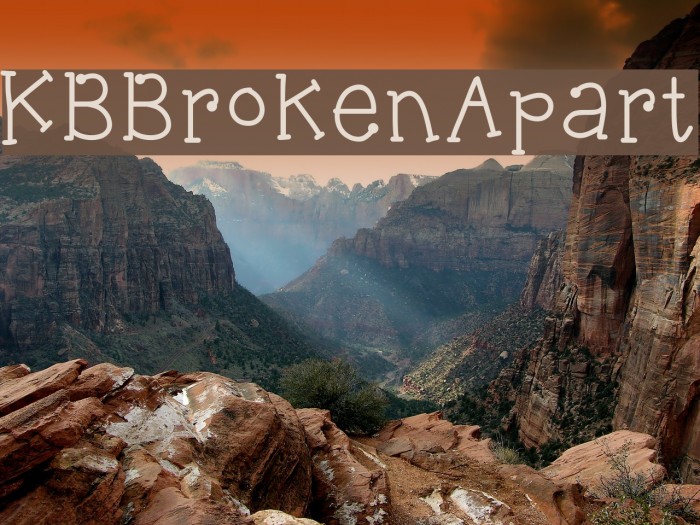 KBBrokenApart Font examples