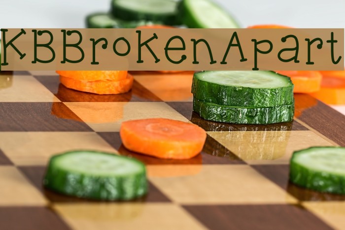 KBBrokenApart Font examples
