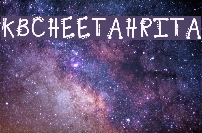 KBCHEETAHRITA Font examples