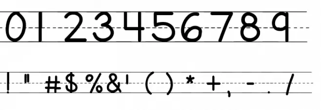 KBFirstGradeLines Font OTHER CHARS