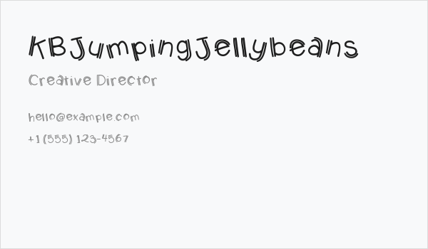 KBJumpingJellybeans Business Card