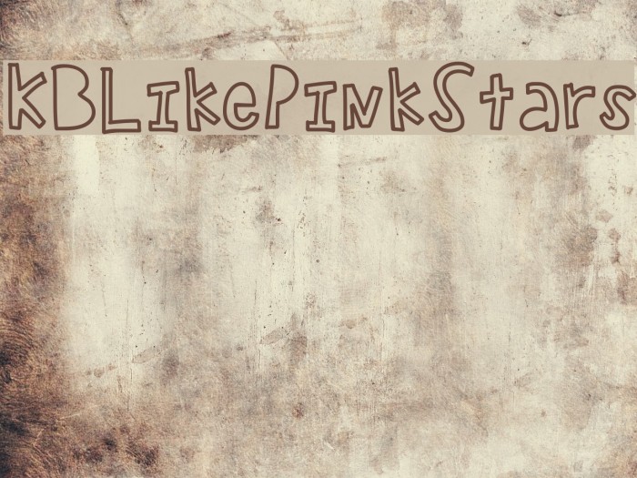 KBLikePinkStars Font examples