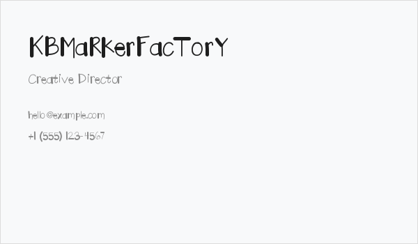 KBMaRkerFacTorY Business Card